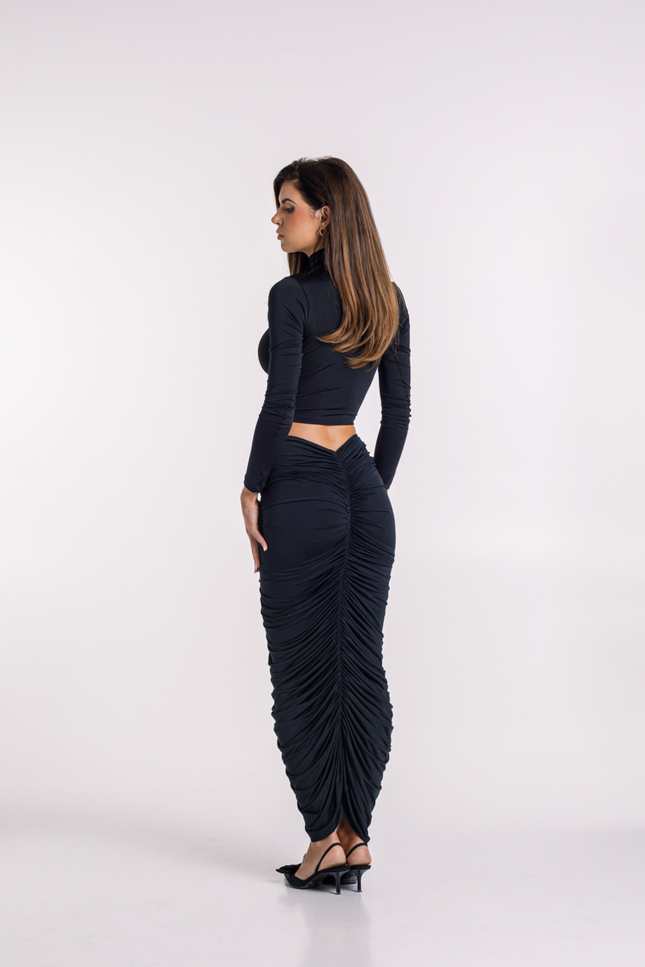 Say no more | Kayla Black Ruched maxi set