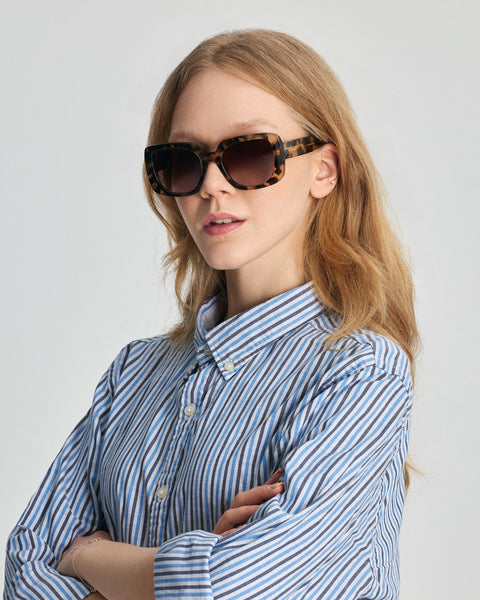 Faos Concept I RHODES IN MARBLE BROWN WITH PURPLE GRADIENT LENSES