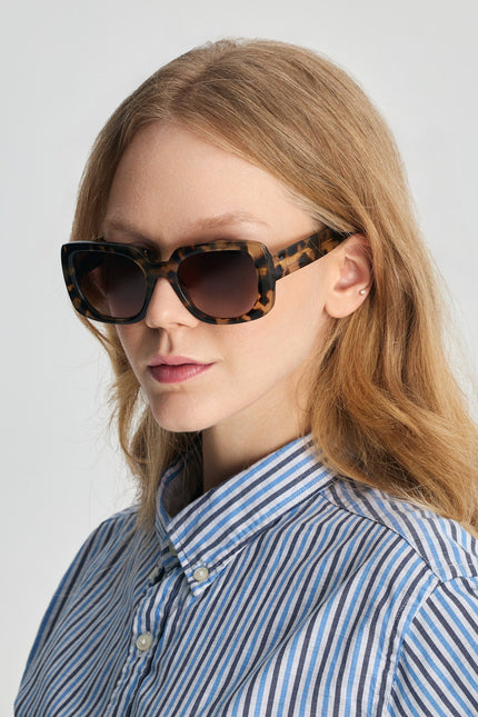 Faos Concept I RHODES IN MARBLE BROWN WITH PURPLE GRADIENT LENSES