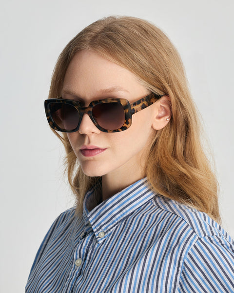 Faos Concept I RHODES IN MARBLE BROWN WITH PURPLE GRADIENT LENSES