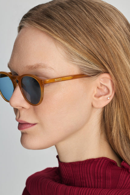 Faos Concept I TINOS IN ELECTRUM AMBER WITH KYANO BLUE LENSES