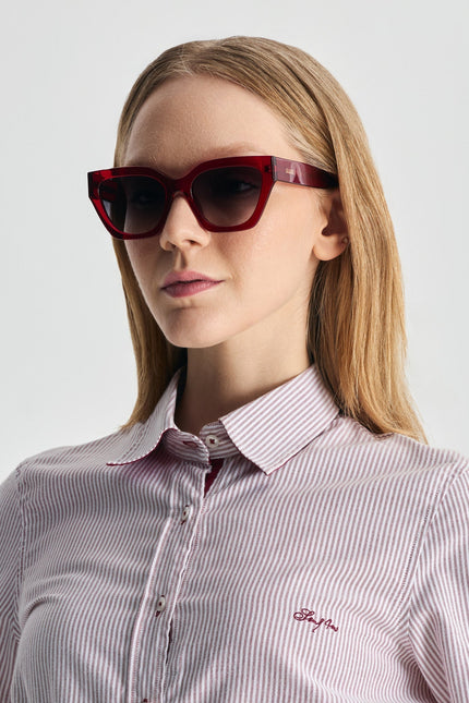 Faos Concept I SKYROS IN CRYSTAL RED WITH SUNSET GREY LENSES