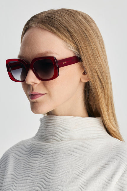 Faos Concept I RHODES IN CRYSTAL RED WITH SUNSET GREY LENSES