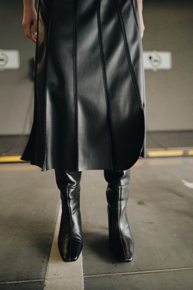 Anna Led | Eco Leather Patchwork Skirt AW25 (Pre-order)