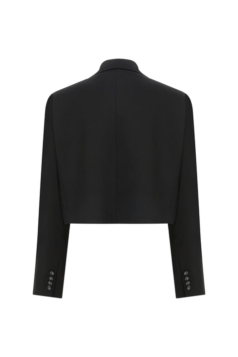 Nazli Ceren | Boxy Cropped Ceket Siyah