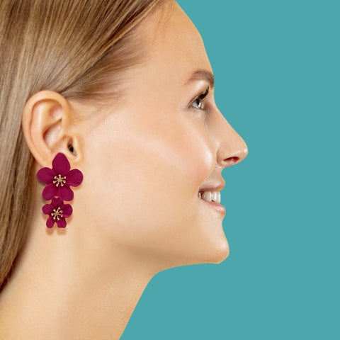 Michael Nash Jewelry | Fuschia Floral Earrings