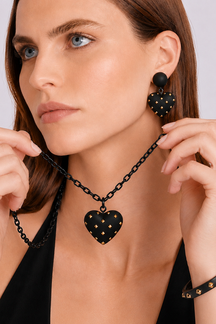Michael Nash Jewelry | Clementine Studded Matte Black Resin Bangle
