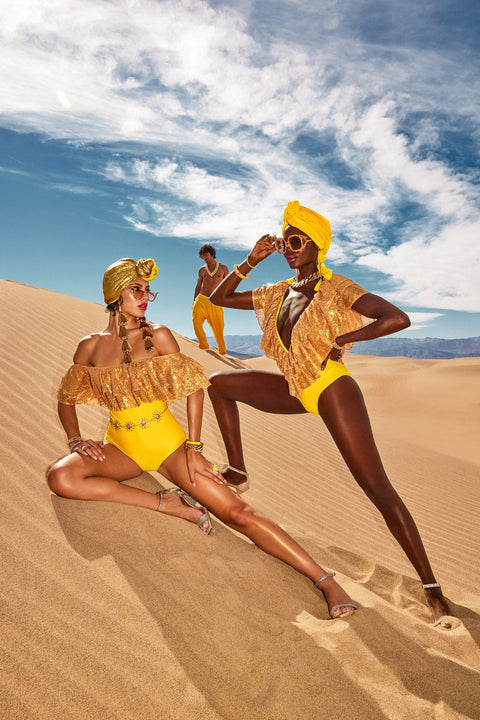 Julia Clancey I Rara Sunshine Sequin Swim Body