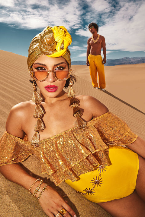 Julia Clancey I Rara Sunshine Sequin Swim Body