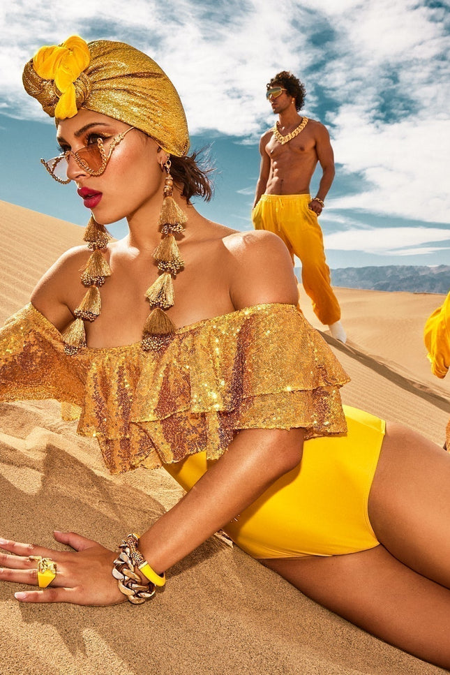 Julia Clancey I Rara Sunshine Sequin Swim Body
