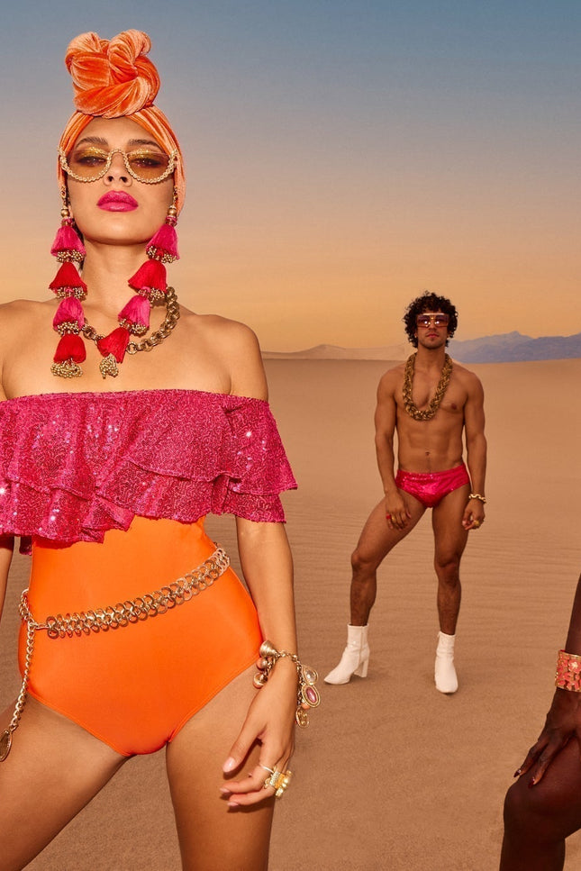 Julia Clancey I Raspberry Tigre Sequin Monokini