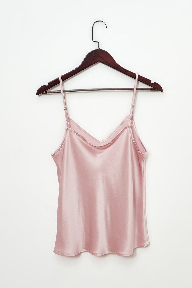Soft Strokes Silk | Dusty Rose Soar Pyjamas Camisole with Adjustable Straps
