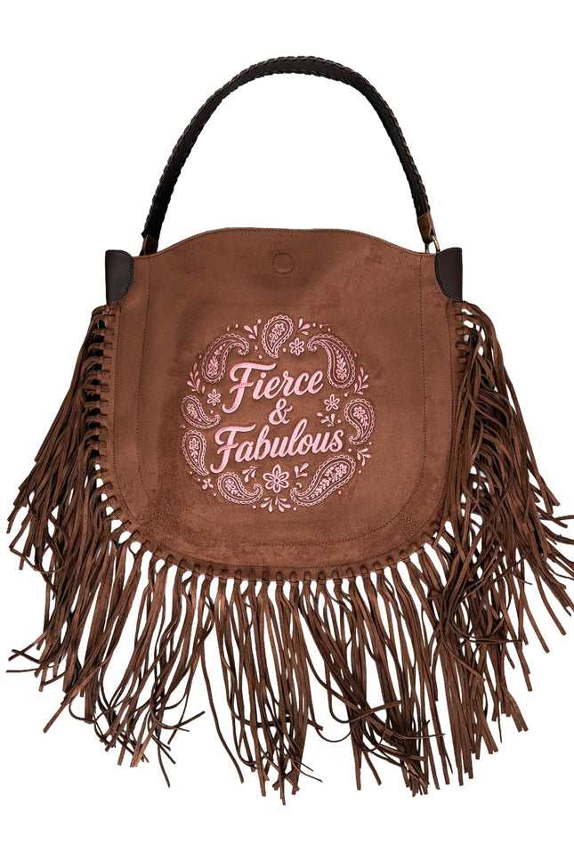 Lilly Loves | Fierce & Fabulous Paisley Chocolate Tassel Handbag
