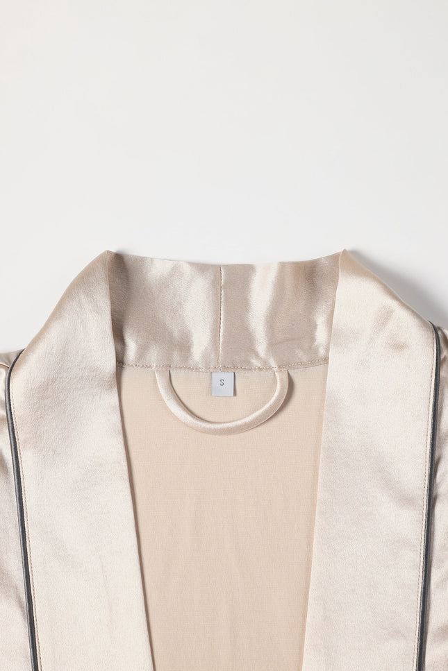 Soft Strokes Silk | Pasithea Beige Kimono Robe