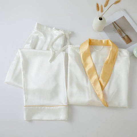 Soft Strokes Silk | Daffodils Long Sleeve Pyjamas Set