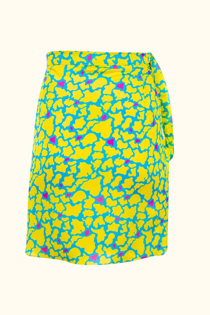 Say no more I Flores Satin Wrap Skirt x 090