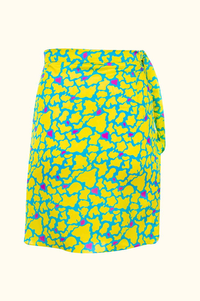 Say no more I Flores Satin Wrap Skirt x 090
