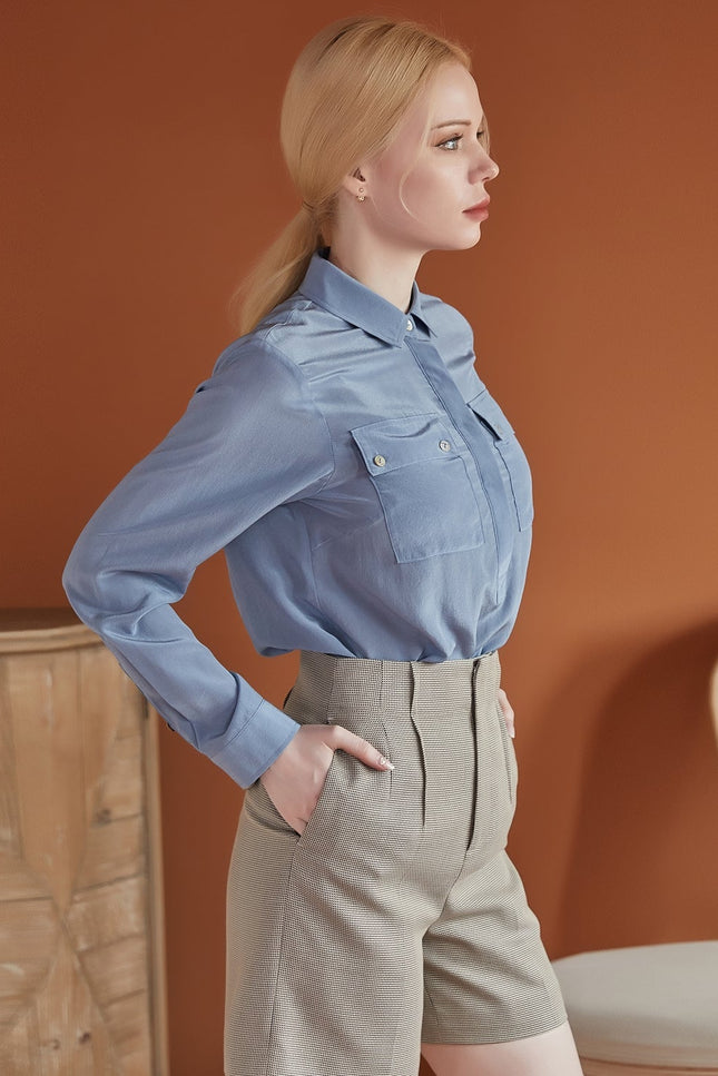 Soft Strokes Silk | Long Sleeve Elva Blouse