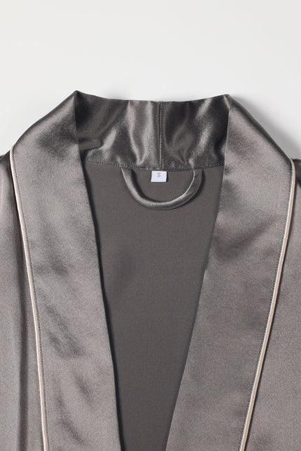 Soft Strokes Silk | Pasithea Grey Kimono Robe