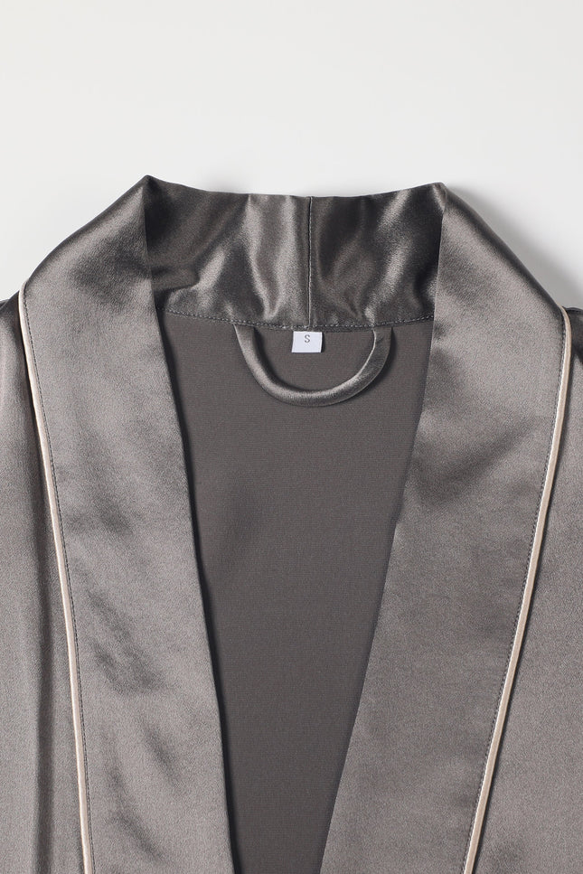 Soft Strokes Silk | Pasithea Grey Kimono Robe