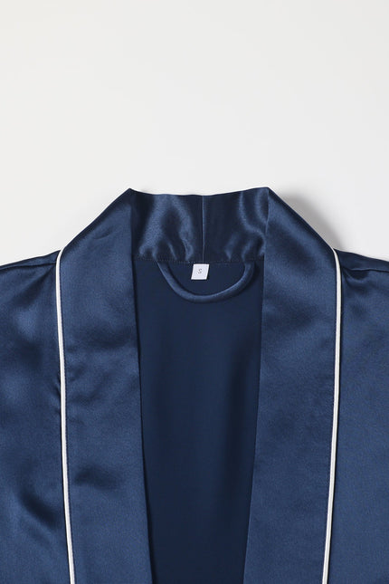 Soft Strokes Silk | Pasithea Navy Kimono Robe