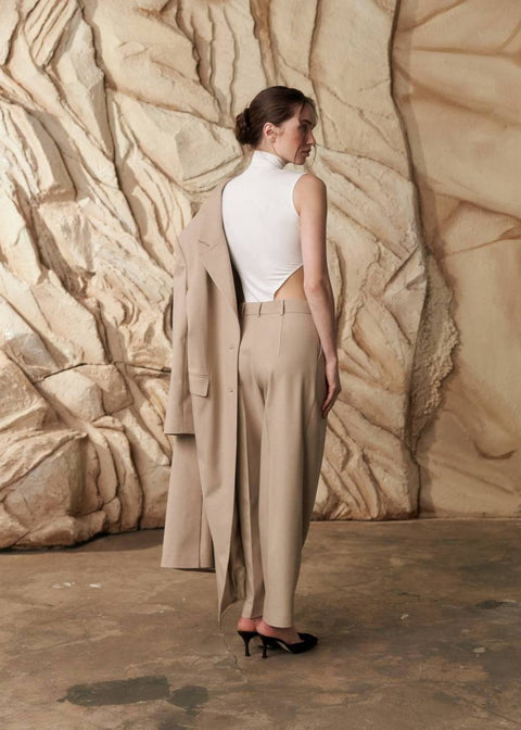 Kolosova | Milky Bodysuit With High Necklines