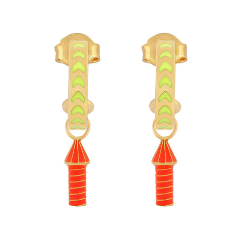Après Youth I Rocket Enamel Earrings Yellow
