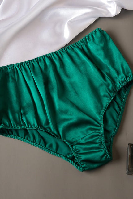 Soft Strokes Silk | Emerald Green Float French Cut Panties