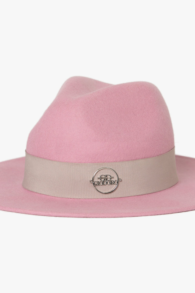 GIODORO | Alvossi Rose Fedora Hat with Grey Ribbon