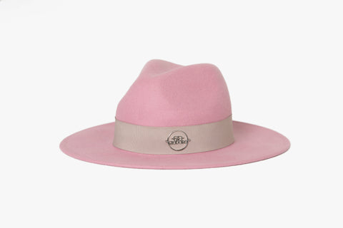 GIODORO | Alvossi Rose Fedora Hat with Grey Ribbon