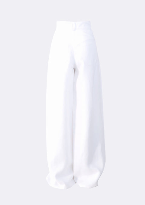 Ramune Piekautaite | High Waisted Trousers white