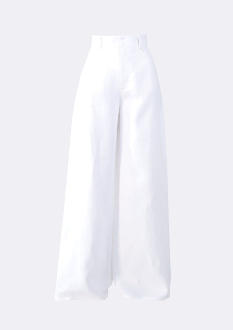 Ramune Piekautaite | High Waisted Trousers white