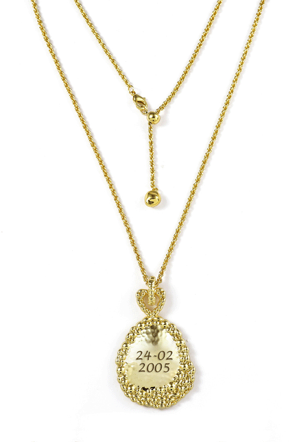 Arvino | Golden Riverstone Engrave Necklace