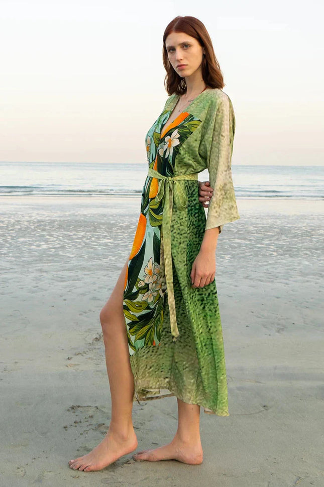 Fleur & Fruit Vintage Long Kimono