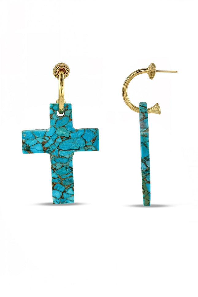 Arvino | Turquoise Faith Cross Earrings