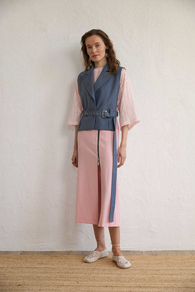 Selera | Moment 6. Pink Wool Midi Skirt