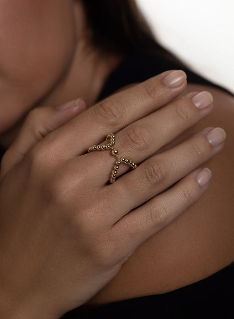 Pas de Marque | Pierścionek wypełniony złotem H