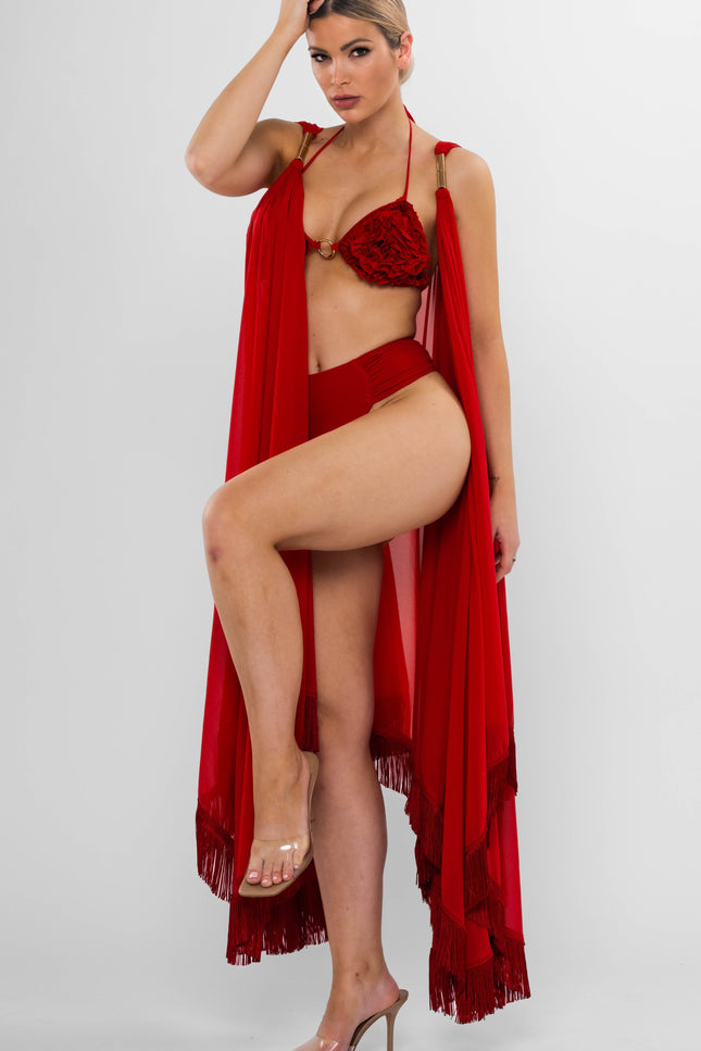 Antoninias | Rose Bikini Top red