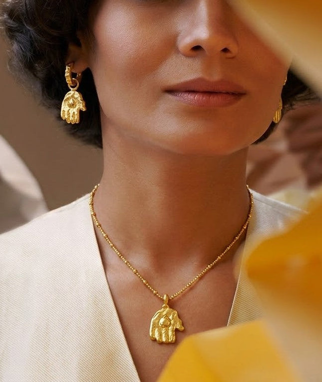 Arvino | Heart in Hand Gold Earrings