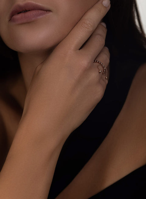 Pas de Marque | Pierścionek wypełniony różowym złotem Le Serpent