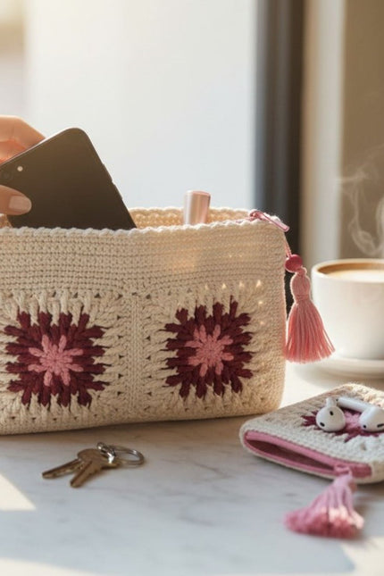 Springmoonatelier | Handmade Crochet Clutch & Mini Pouch Set