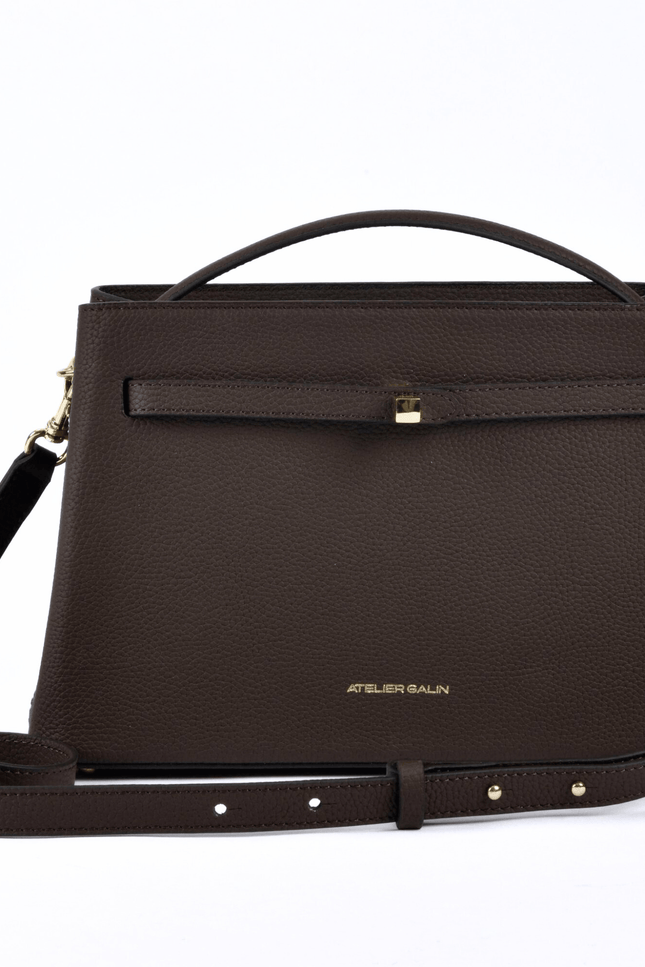 Atelier Galin | Cube Lock Bag - Choco