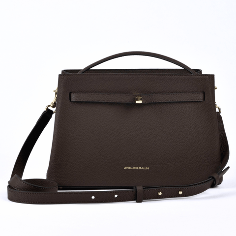 Atelier Galin | Cube Lock Bag - Choco