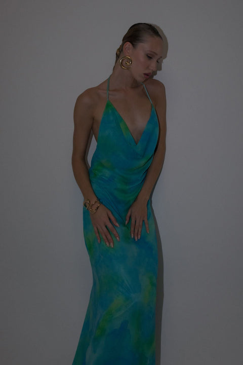 Say no more I Irena Blue Floral Maxi Mermaid Dress
