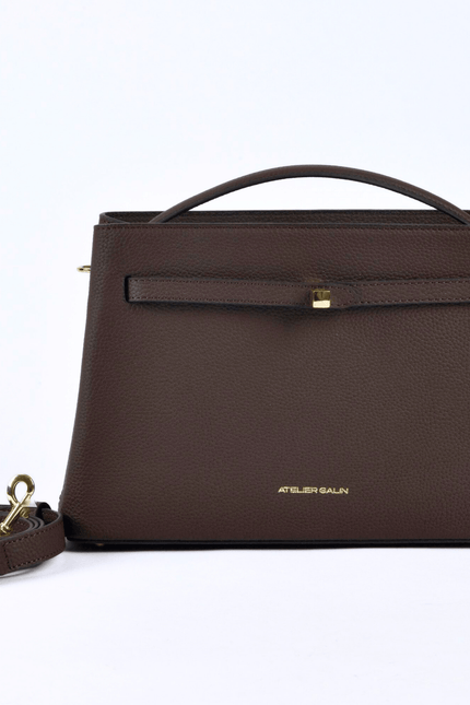 Atelier Galin | Cube Lock Bag - Choco