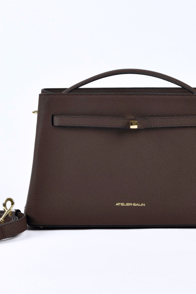Atelier Galin | Cube Lock Bag - Choco