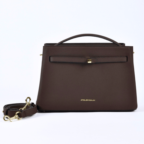 Atelier Galin | Cube Lock Bag - Choco