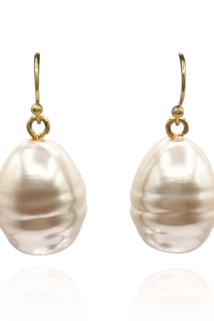 Michael Nash Jewelry | Marcella Champagne Baroque Glass Pearl Drop Earrings
