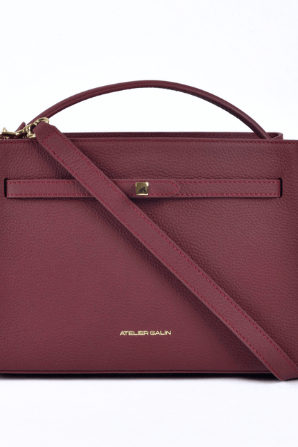 Atelier Galin | Cube Lock Bag - Merlot
