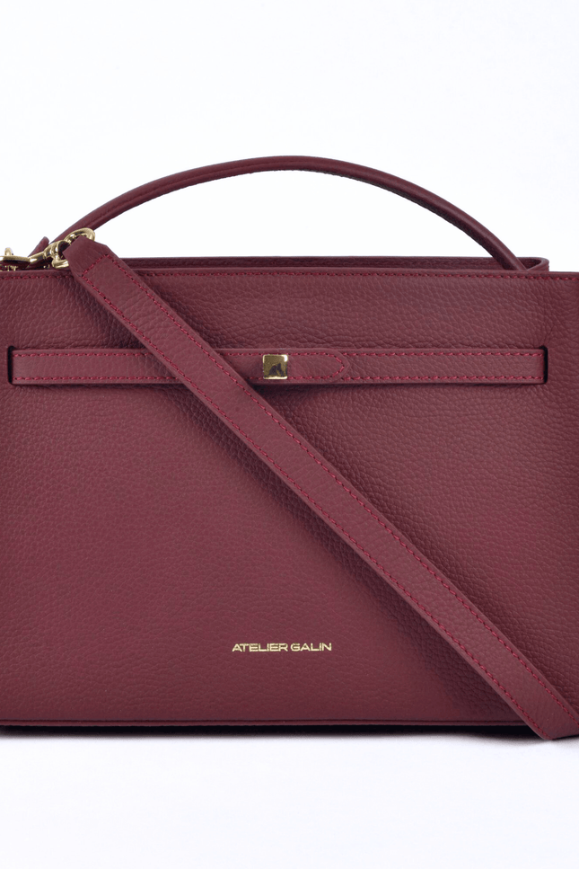 Atelier Galin | Cube Lock Bag - Merlot
